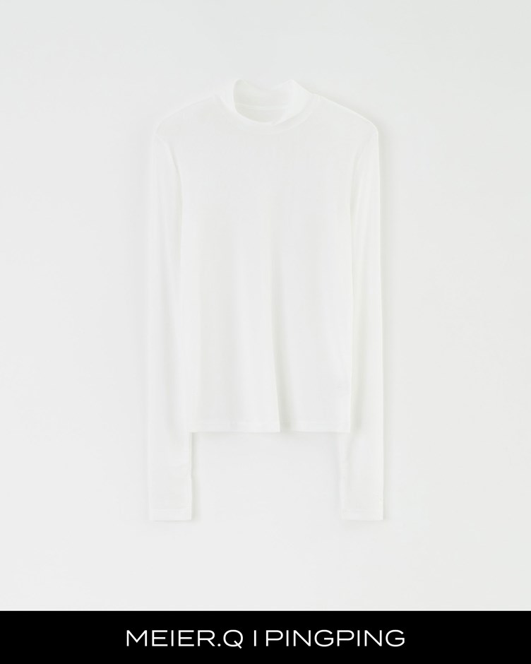 pingping-刺繡LOGO透膚上衣