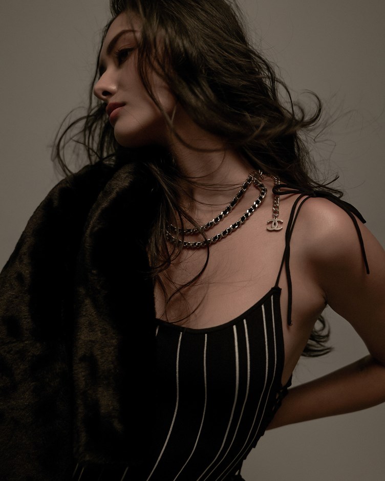 綁帶細肩針織連身衣