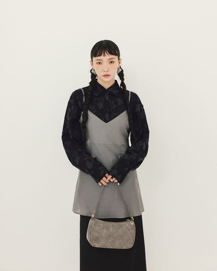 日感軟料毛邊花型襯衫