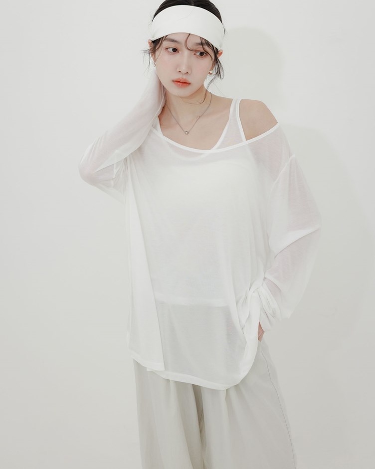 舒適柔軟天絲背心長袖 (兩件式)