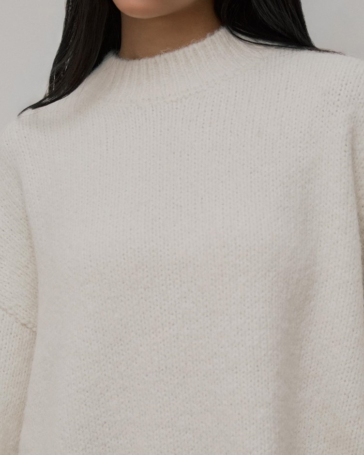 立領坑條大大毛衣