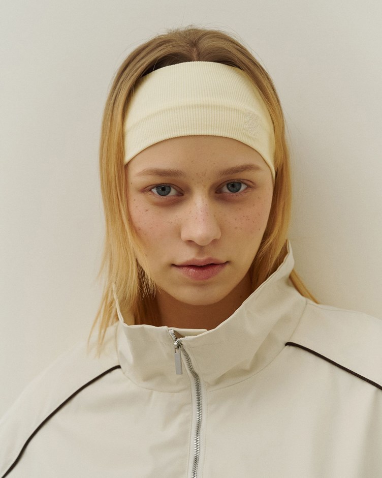 品牌LOGO刺繡彈性羅紋髮帶