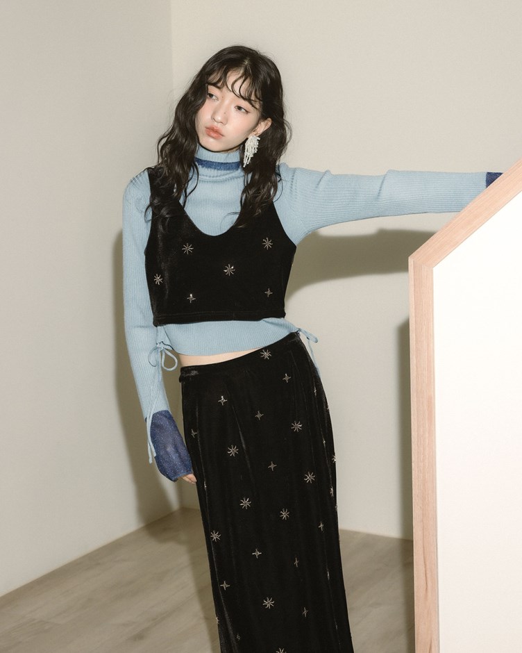 絨面閃閃釘珠背心