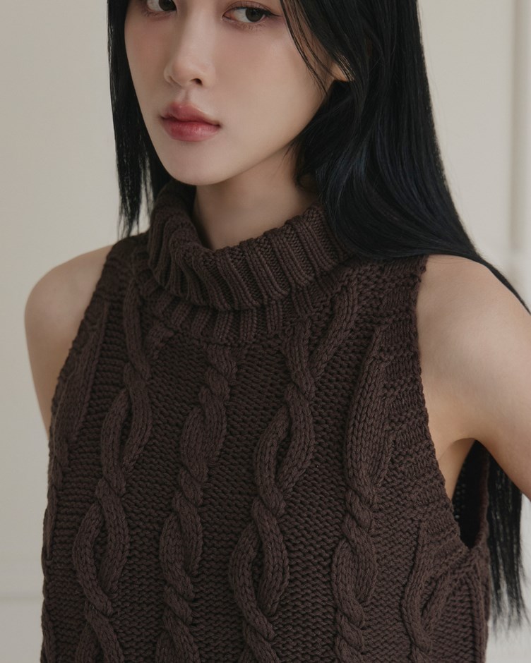 冬日溫暖麻花針織背心