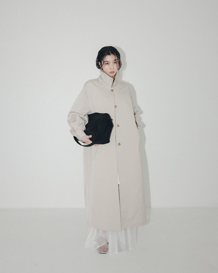 翻領後開岔風衣外套