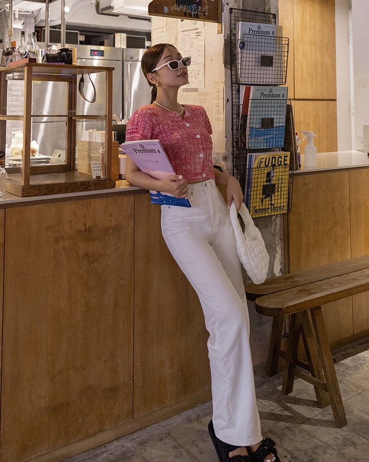 麻花寬條紋針織上衣