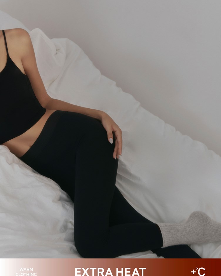 (HEAT)高腰織帶發熱褲