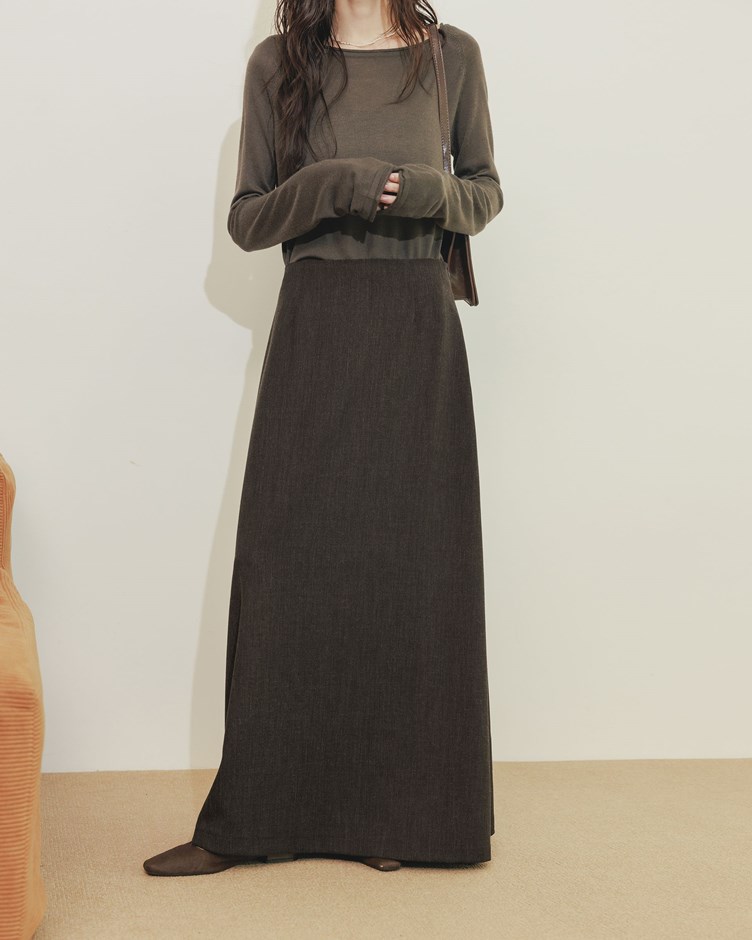 後腰簍空綁帶西裝傘擺裙