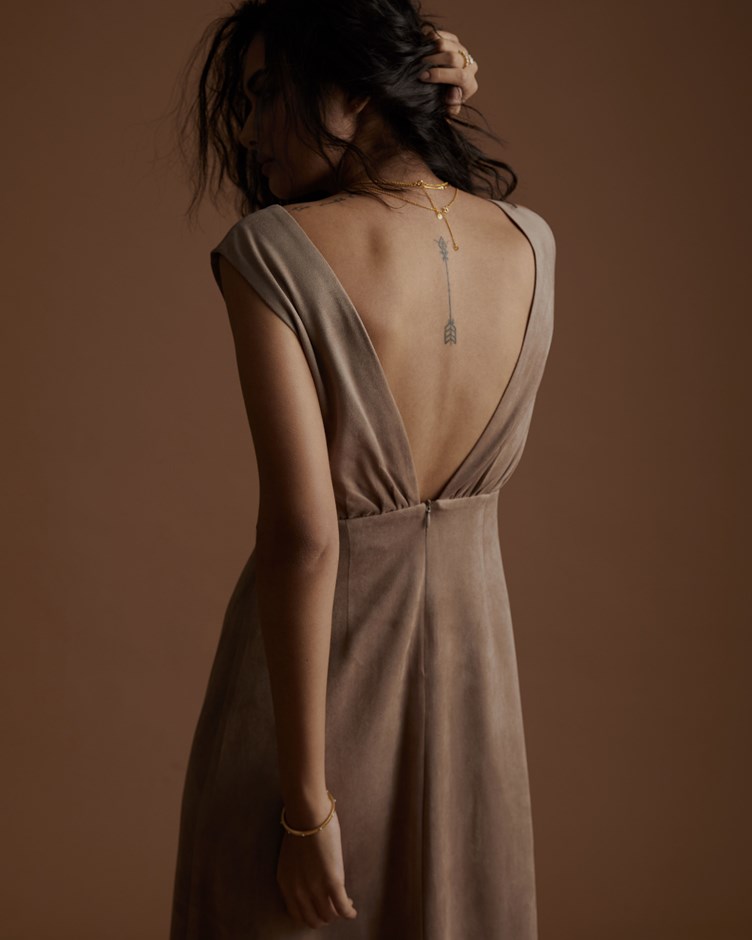 Suede Maxi Dress