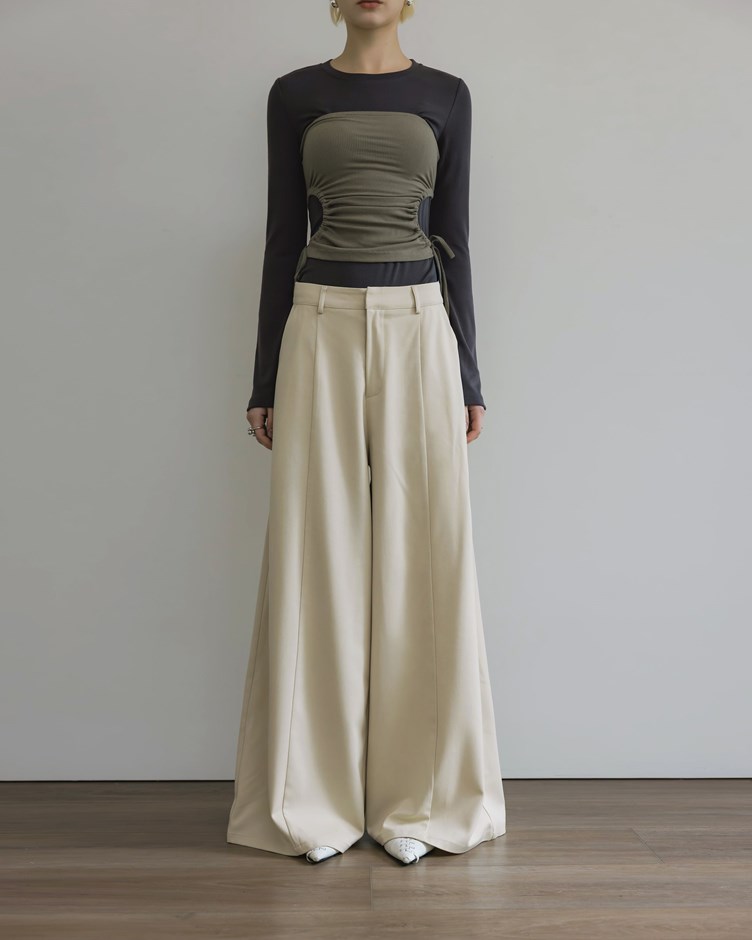 知性寬鬆落地長褲