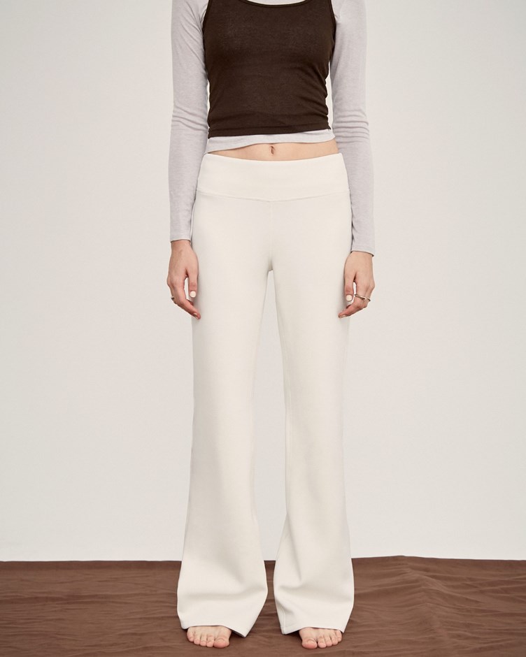 舒適雲朵中低腰寬腰結顯瘦長褲(厚磅)