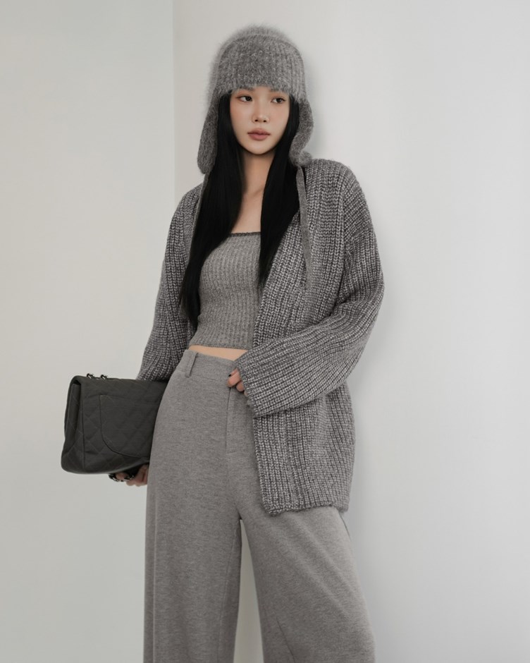 粗針綁帶針織外套