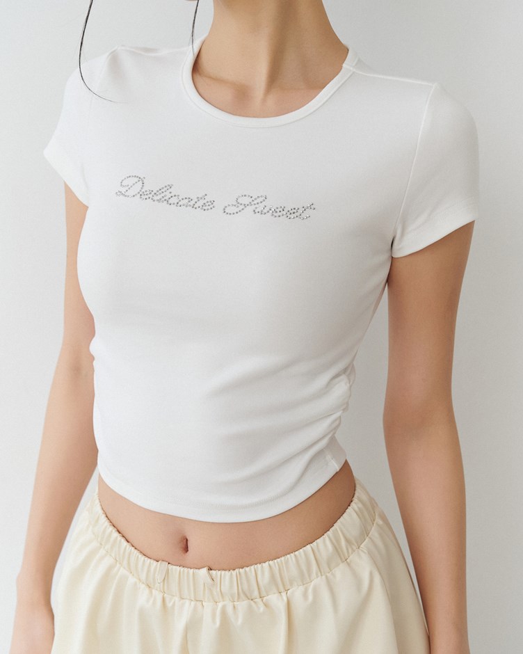 精緻水鑽字母短TEE