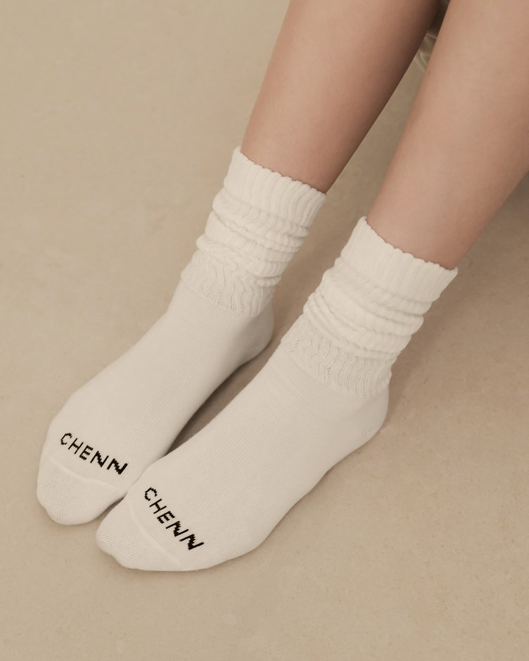 EVERYDAY純棉中筒堆堆襪