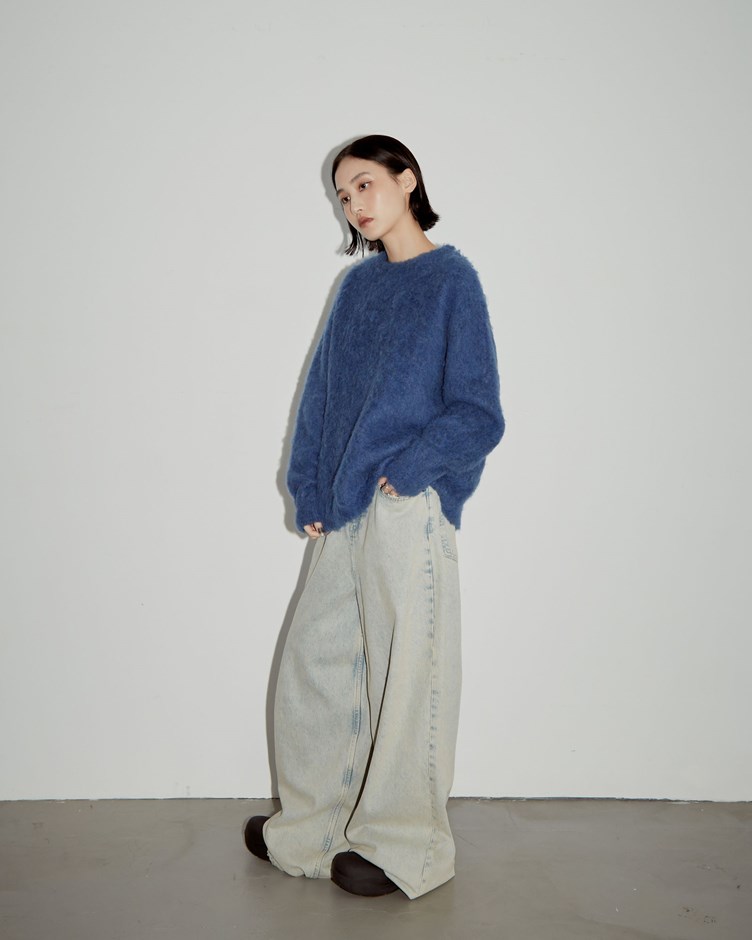 磨毛感花紗針織毛衣