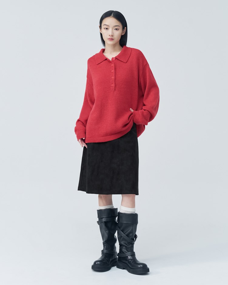 軟毛絨針織POLO衫
