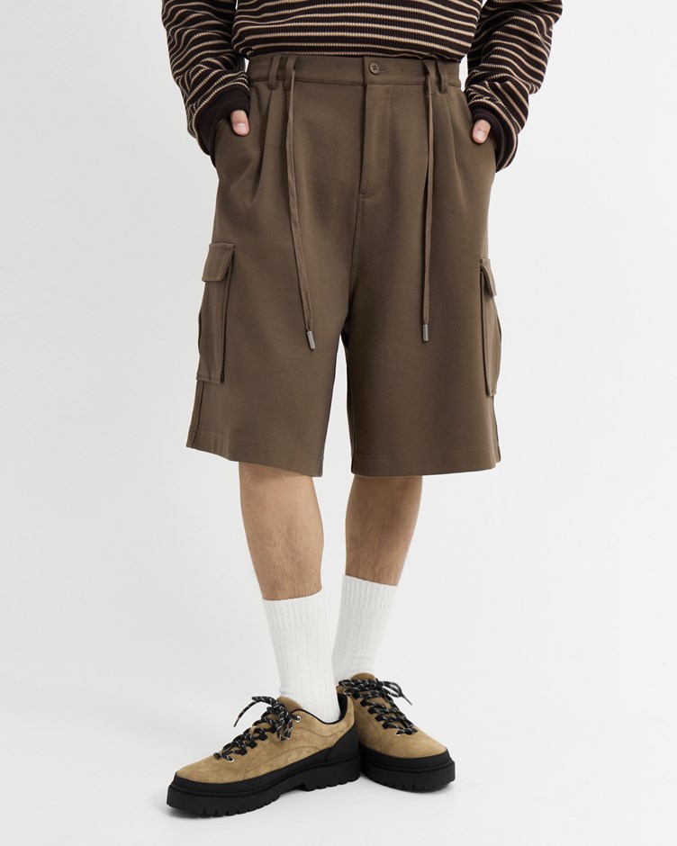 斜紋棉質多口袋短褲