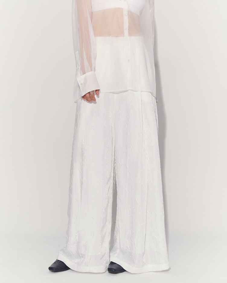 揉紋肌理光澤長褲