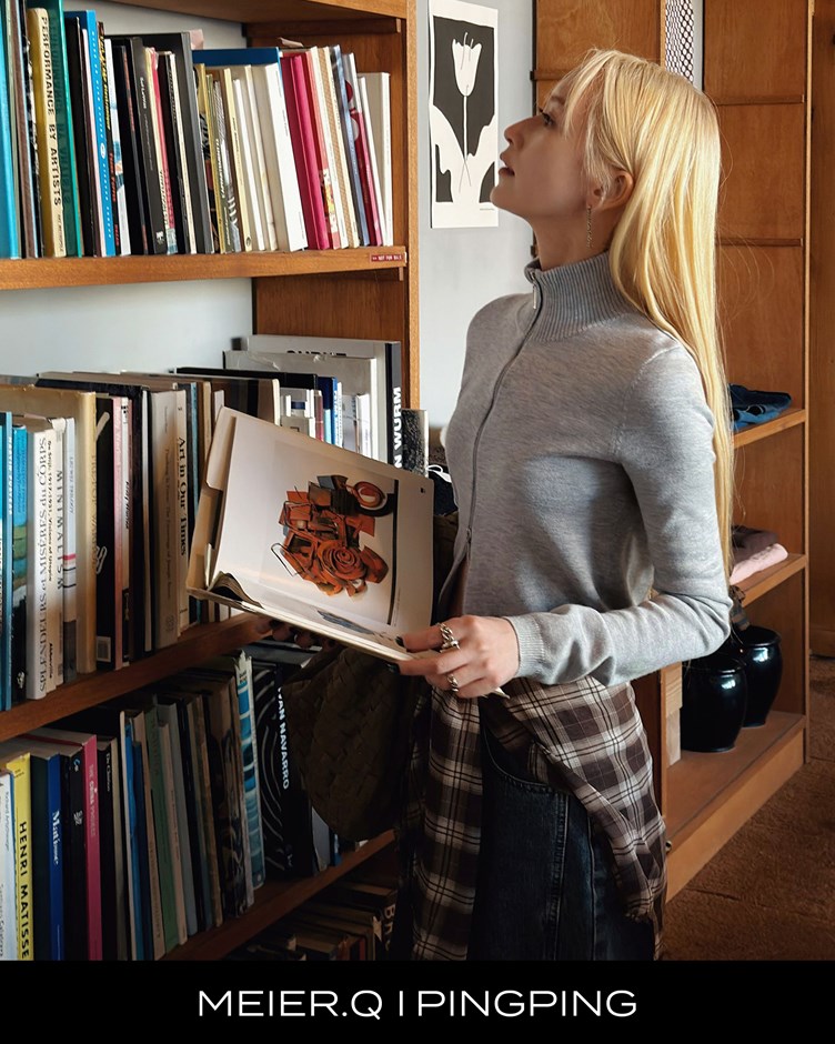 pingping-雙拉鍊立領針織外套