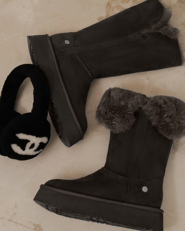 厚底毛毛高筒雪靴