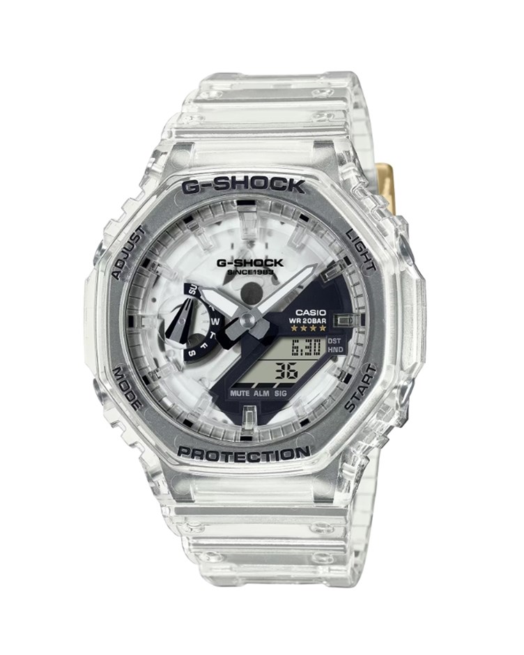 G-SHOCK 40週年限定 獨特透視錶面 半透明 八角形錶殼_45.4mm