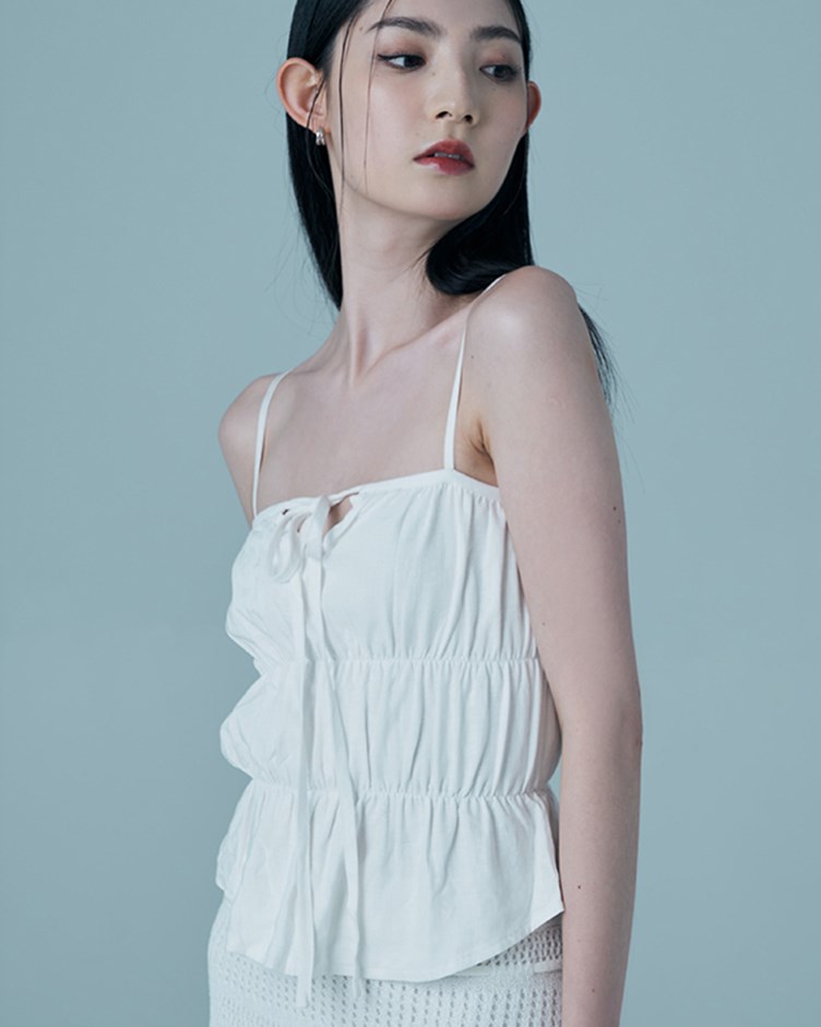 tiered linen camisole top