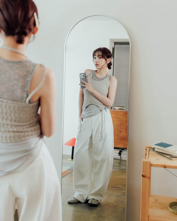 前打褶彎刀長褲