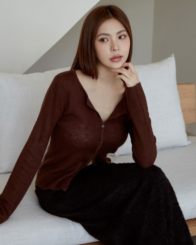 透肌圓領針織小外套