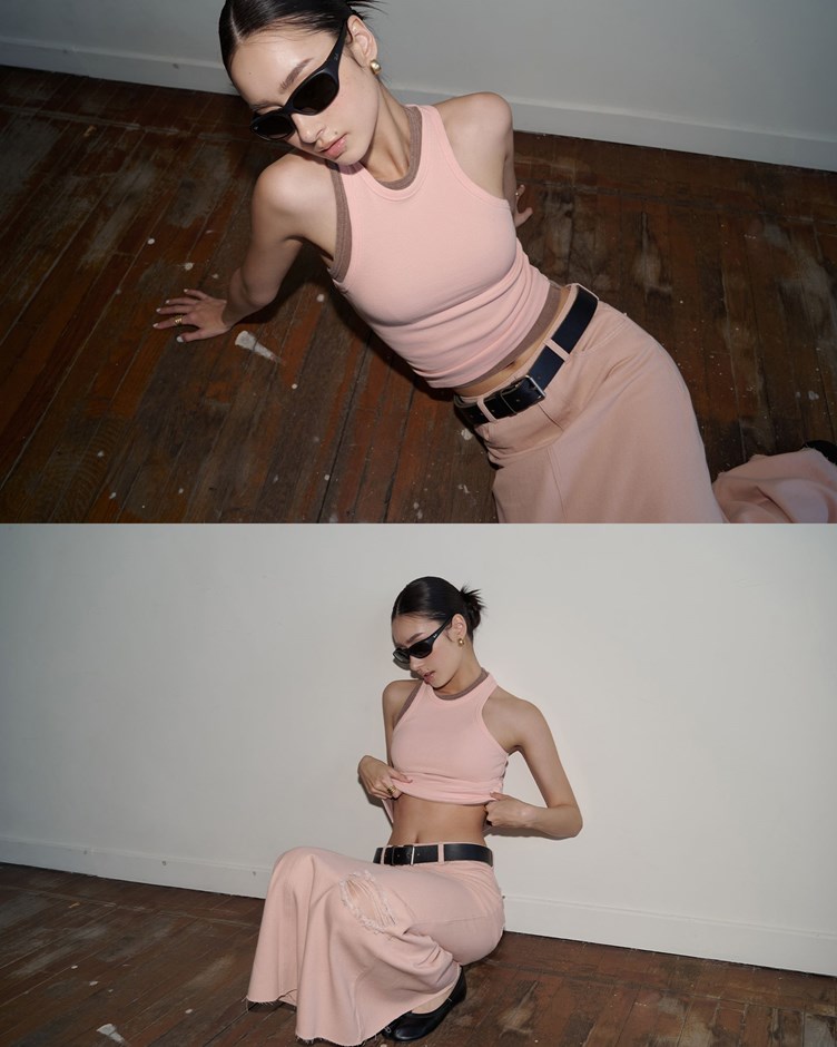 羅紋修身顯瘦削肩背心