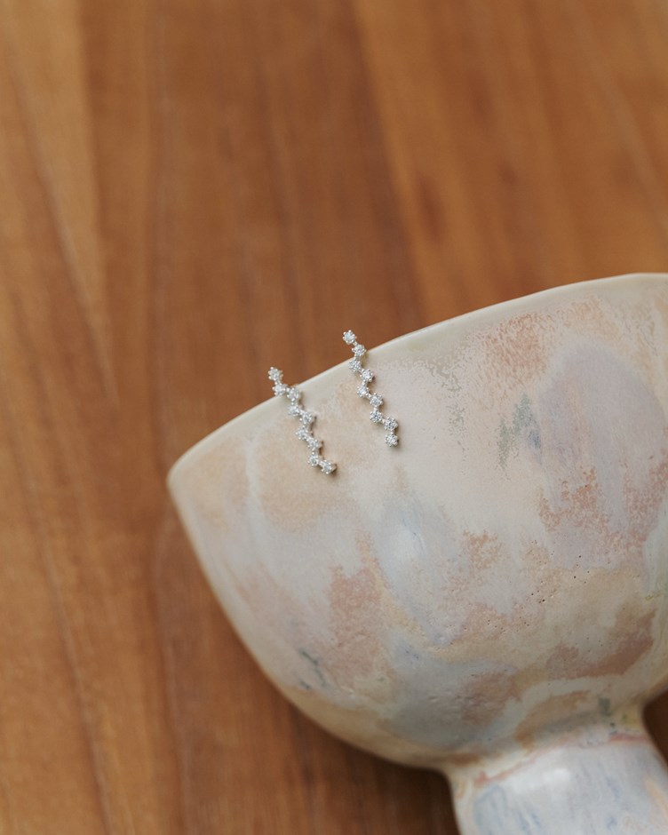 Statement鑽光垂墜耳環