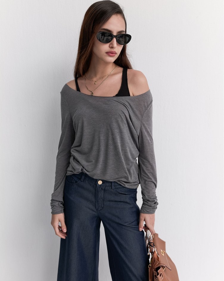 柔軟美式慵懶撞色罩衫背心組