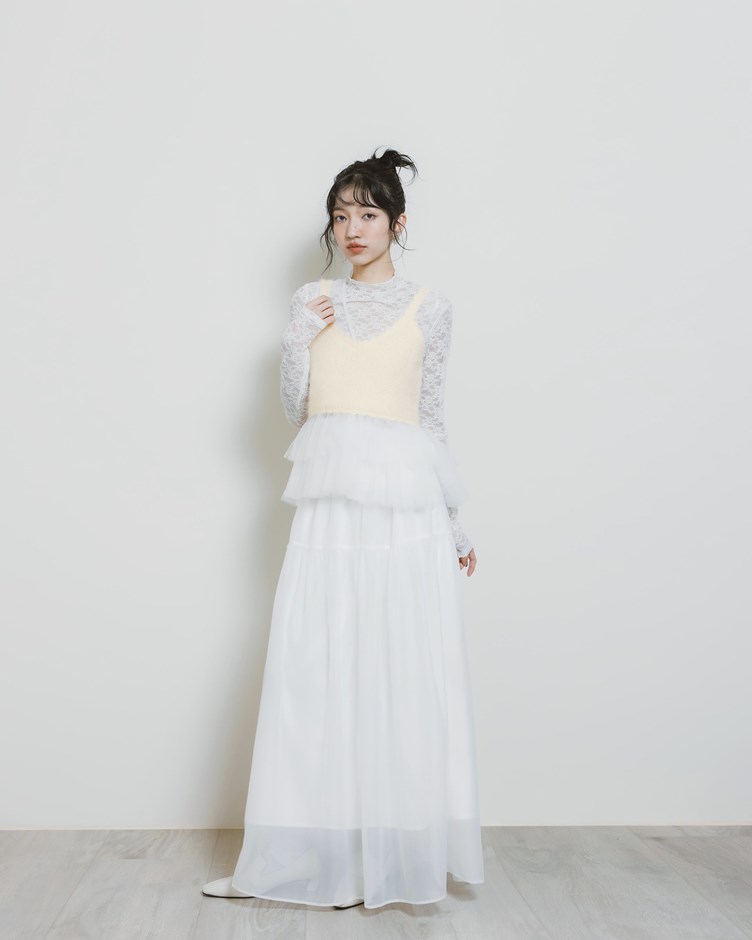 花邊針織短版針織背心