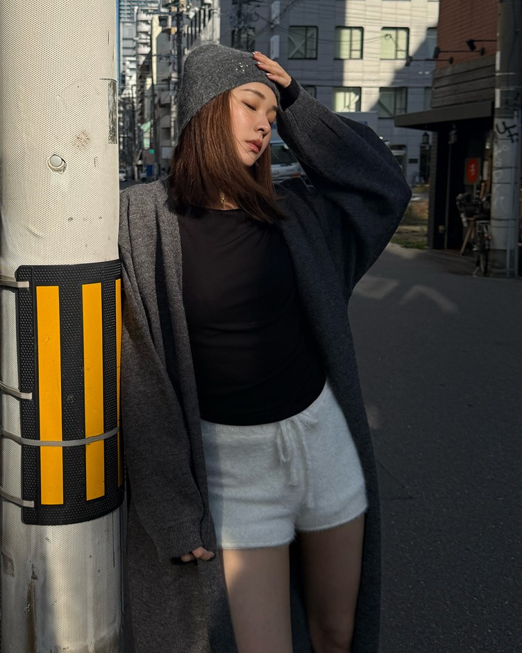 天絲羊毛垂領上衣