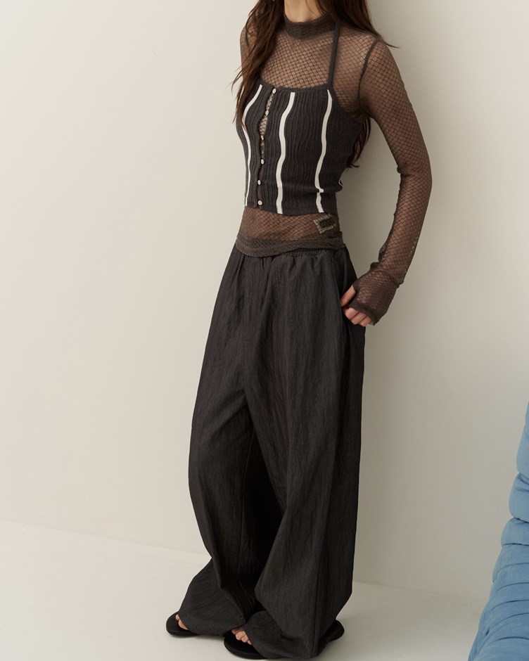 立體波紋排釦針織背心