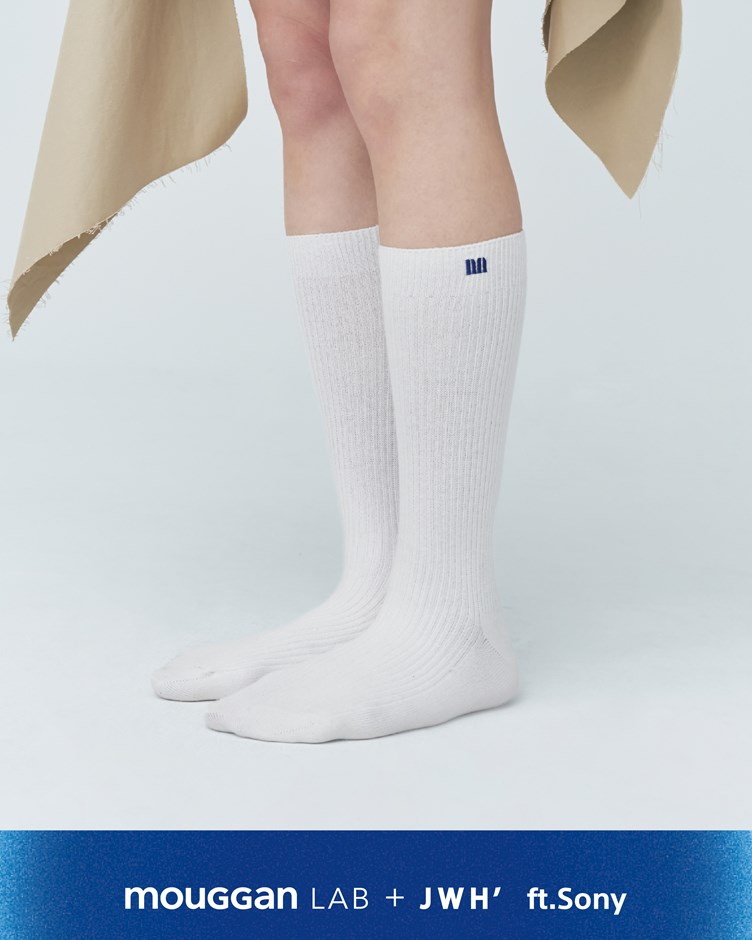 LOGO 棉質中筒襪