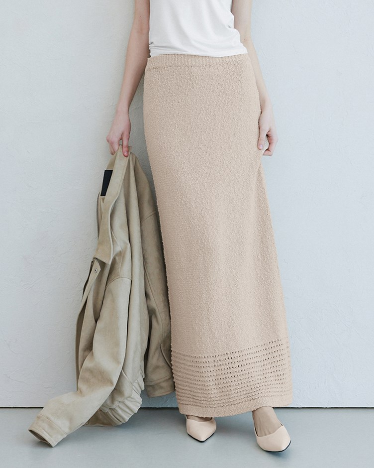 立體紋理針織長裙