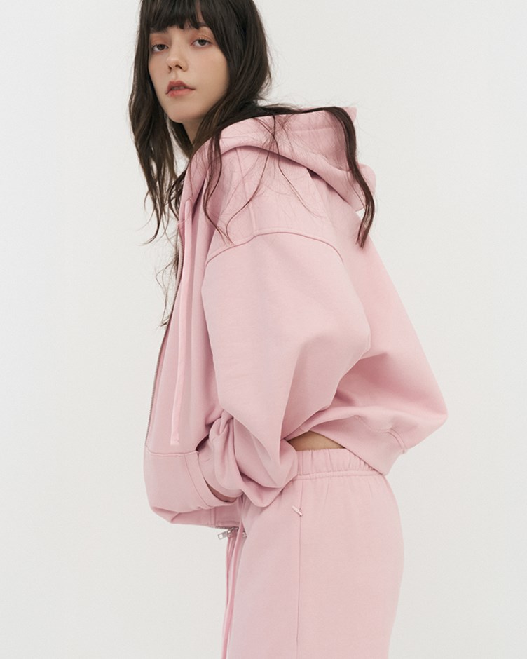 寬鬆拉鍊連帽外套