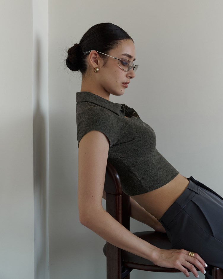 MIT POLO領柔彈小辣上衣