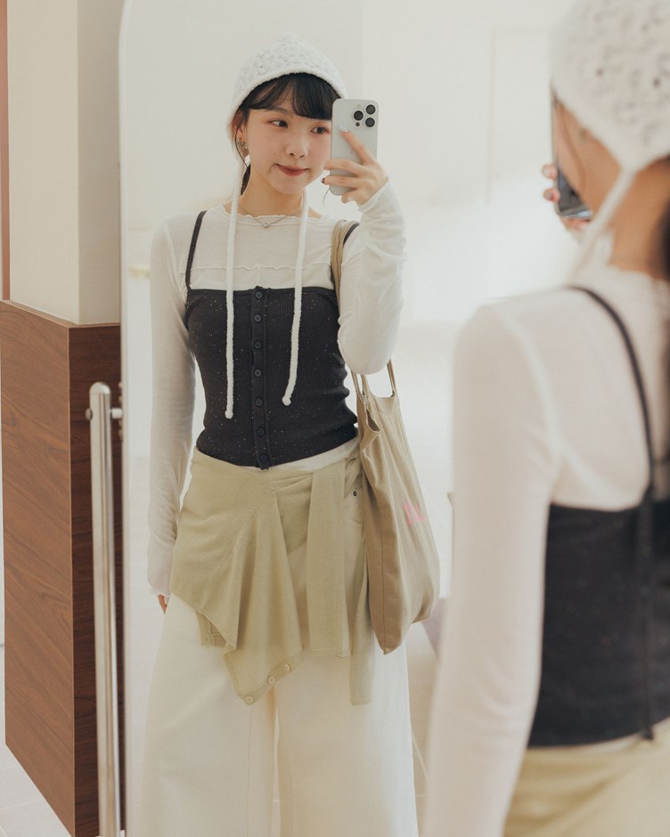 柔霧彩點針織背心