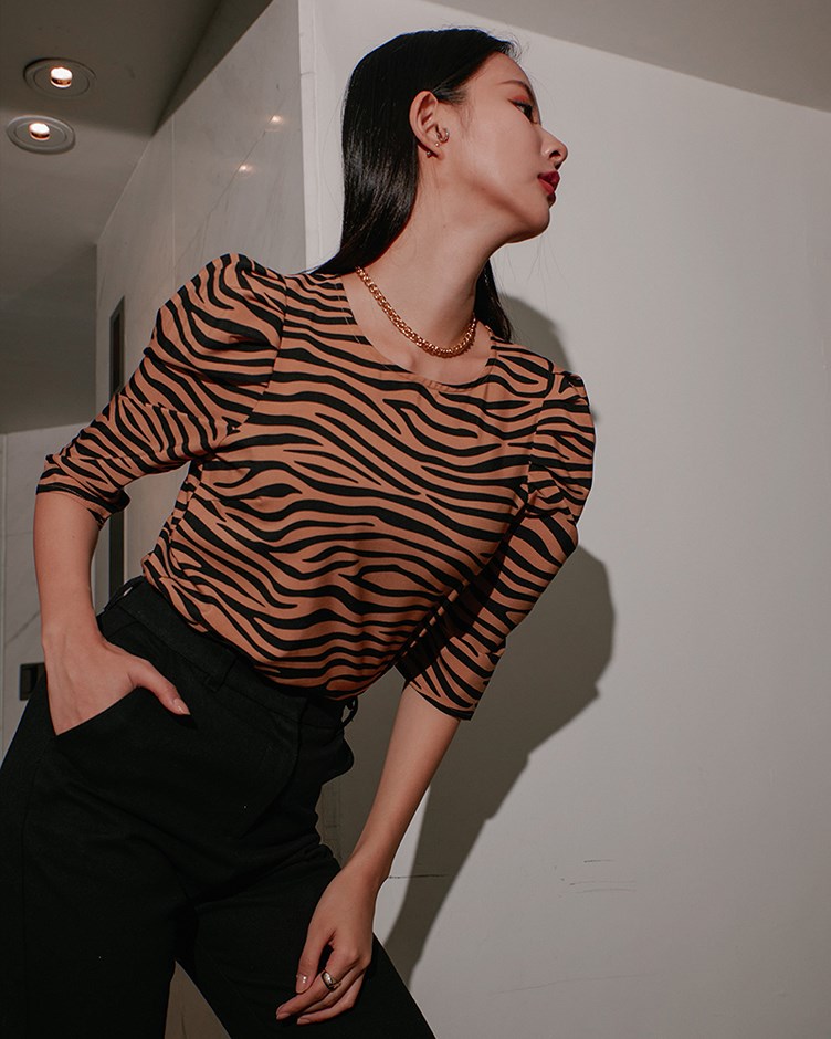 歐美斑馬合身上衣