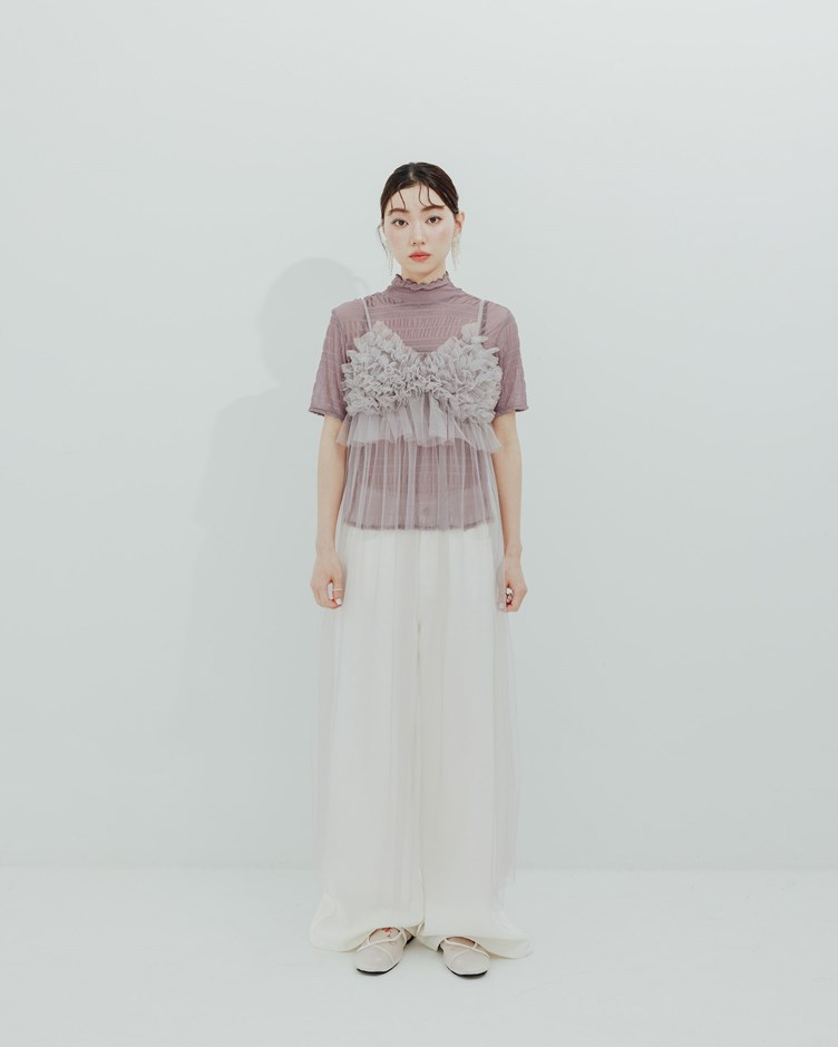 毛邊修身挺版牛仔寬褲