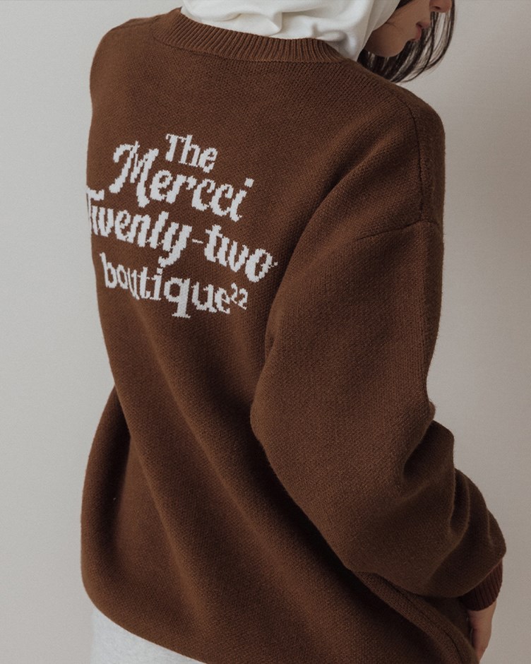 圓領OVERSIZE LOGO毛衣(22)