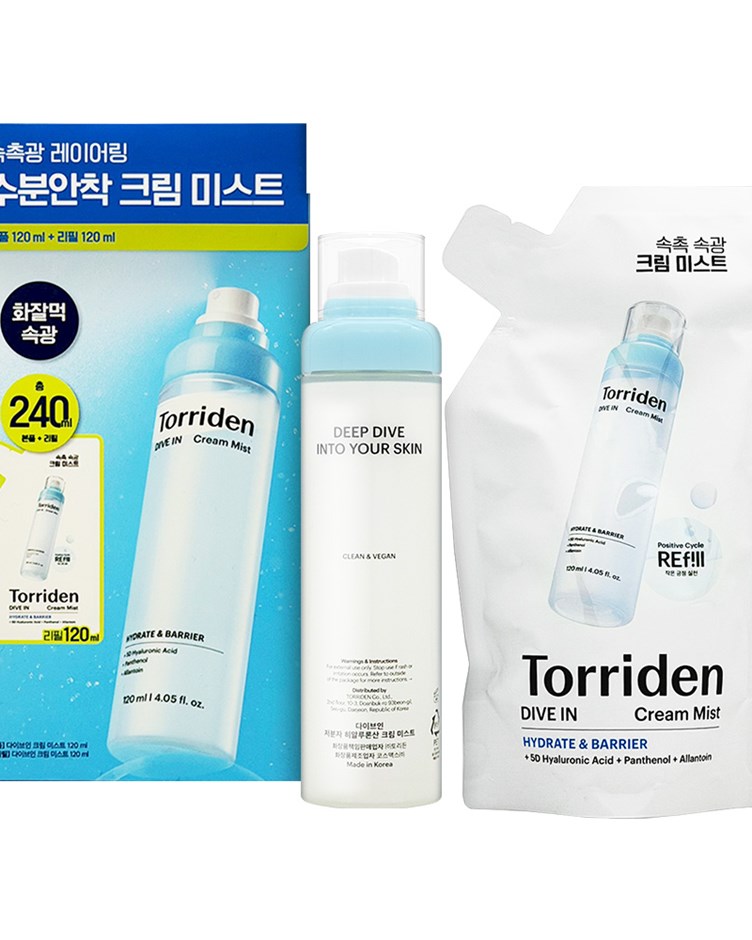 Torriden 玻尿酸保濕乳霜噴霧 120ml+120ml 補充包
