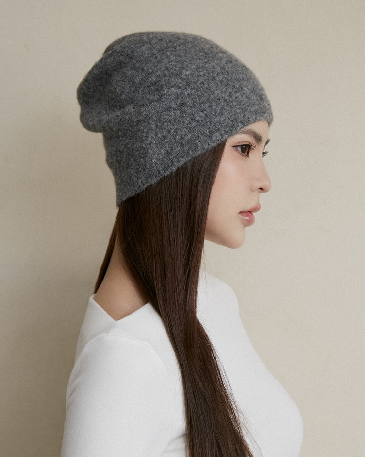 日常素色毛絨針織毛帽
