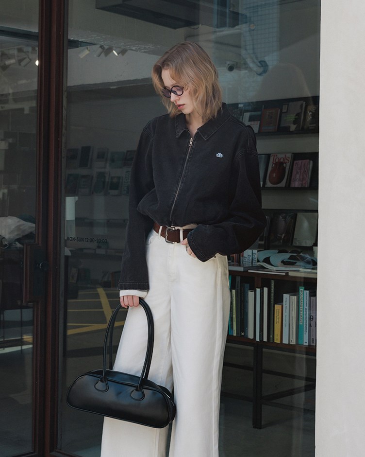 厚磅水洗牛仔拉鍊外套(22)