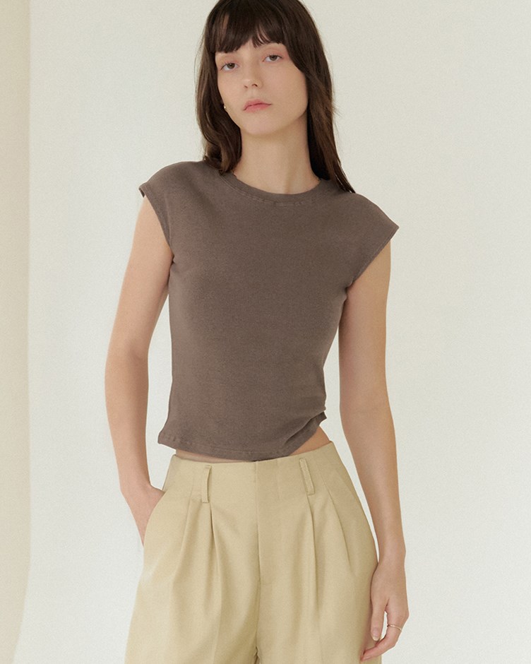 日常連袖羅紋短袖上衣