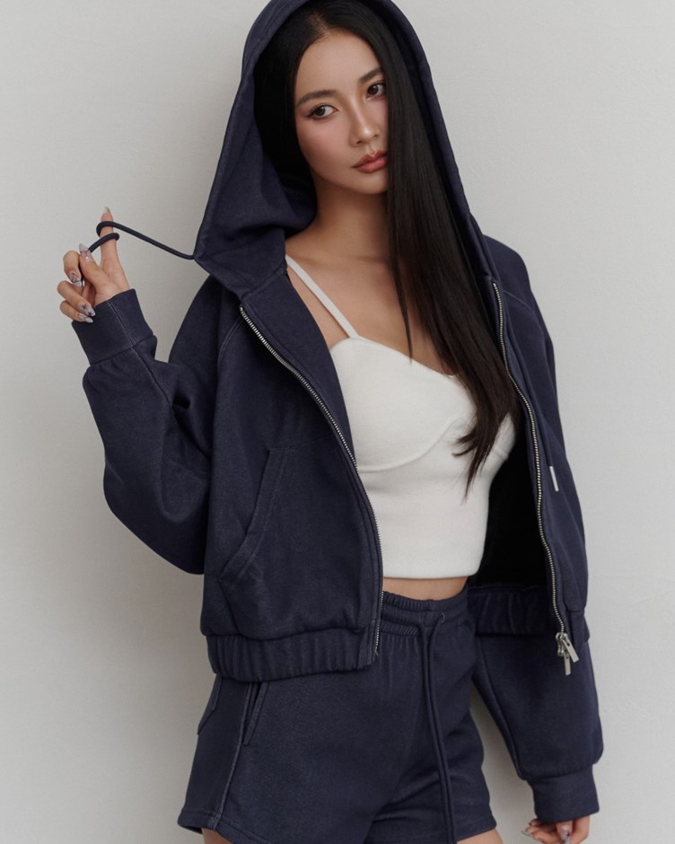 mi柔棉丹寧連帽外套