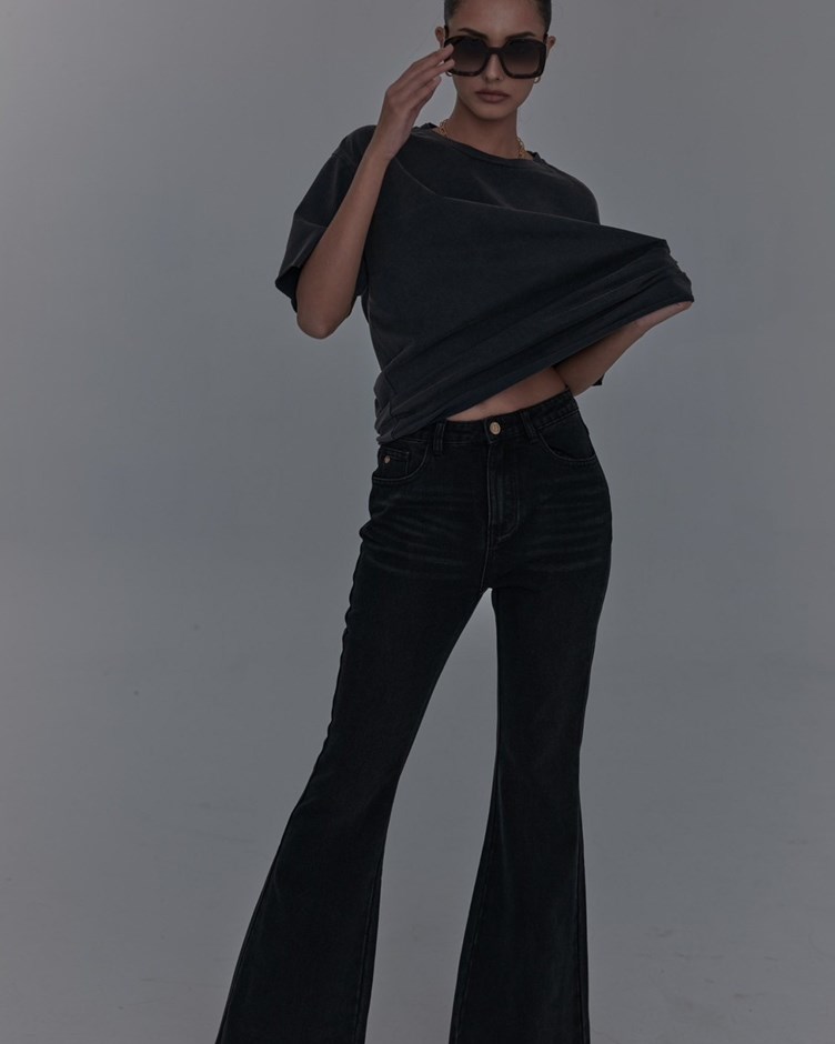 Denim Flared Pants