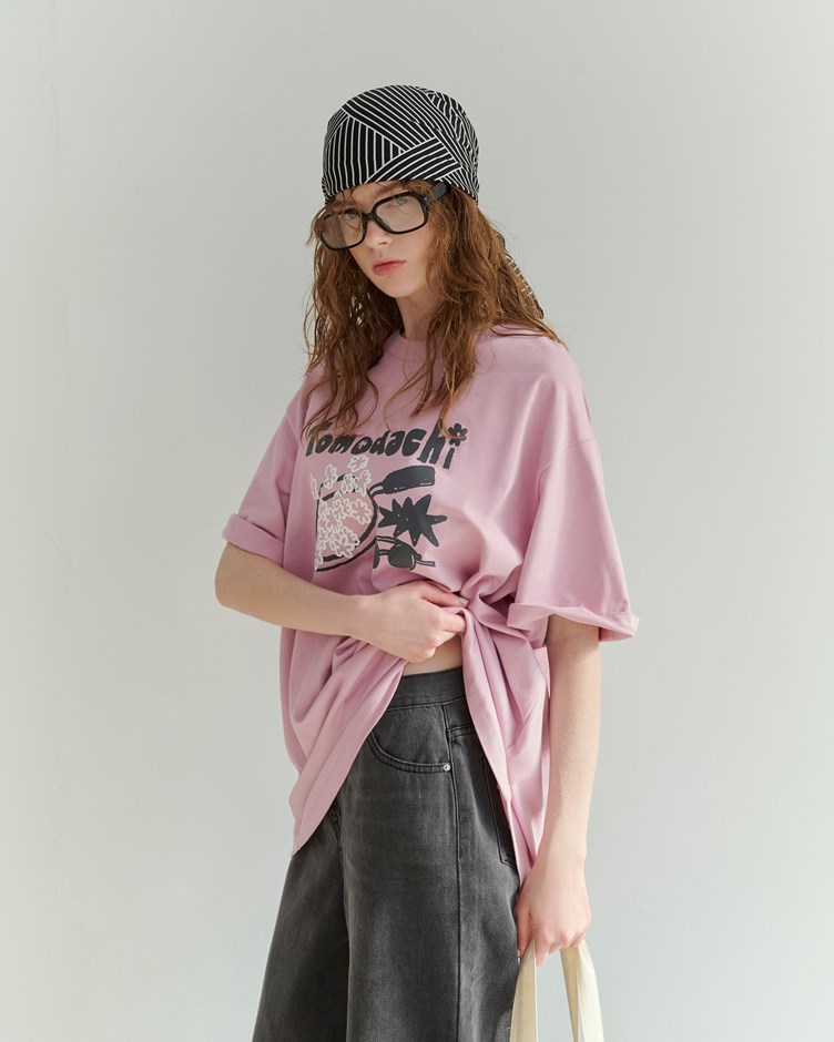 Tomodachi爆米花厚磅泡泡感印花TEE(unisex)