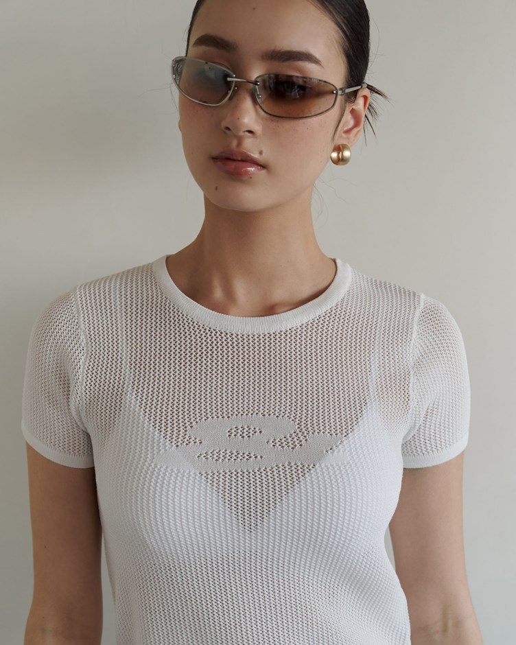 & IN THING 簍空針織短袖TEE